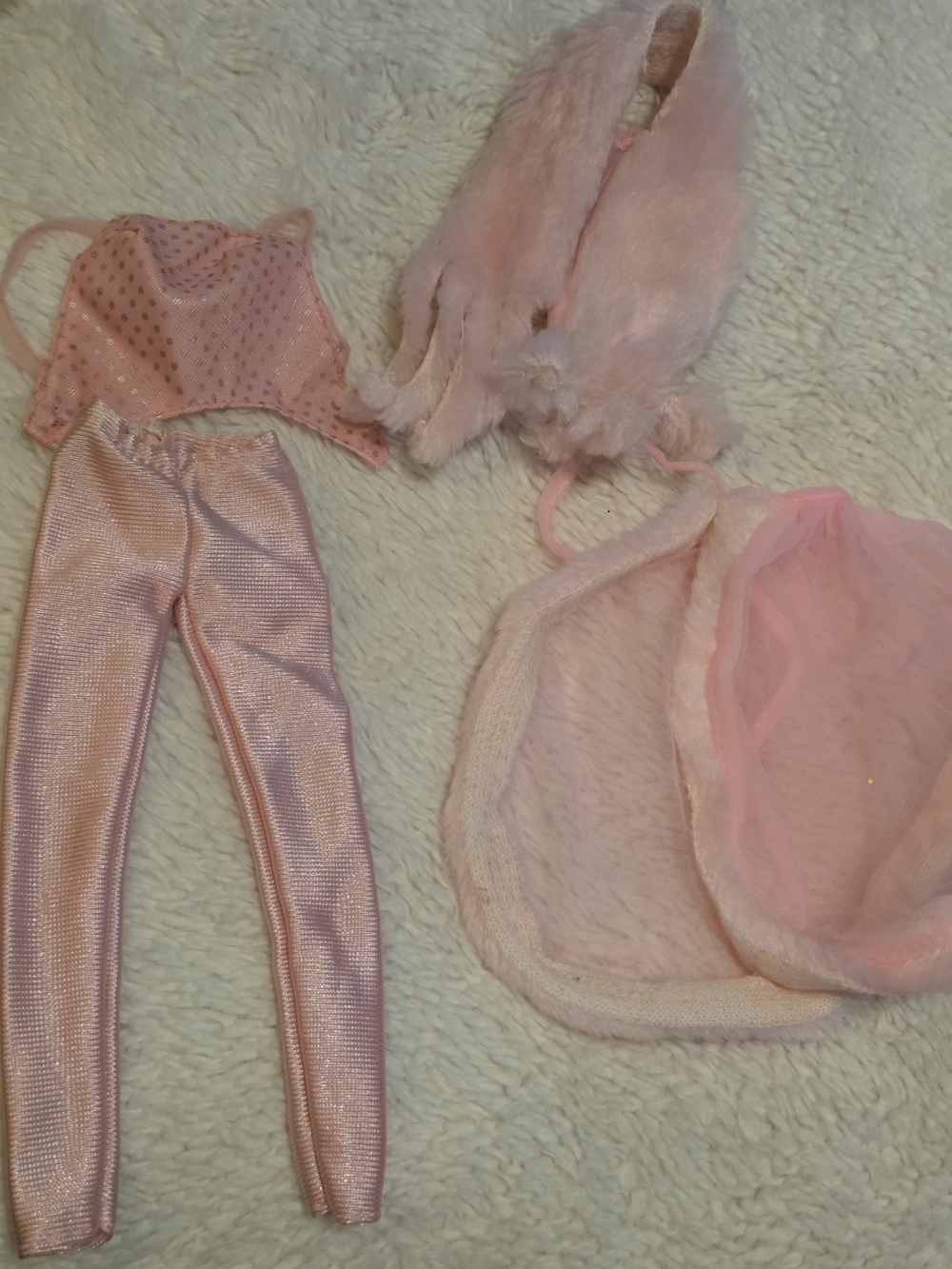 1981 Vintage Barbie Pretty In Pink Set Of 4 Items Skirt, Pants, Board, Top